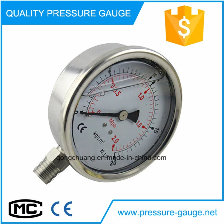 63mm Dial Full Stainless Steel Oil Filled Pressure Gauge