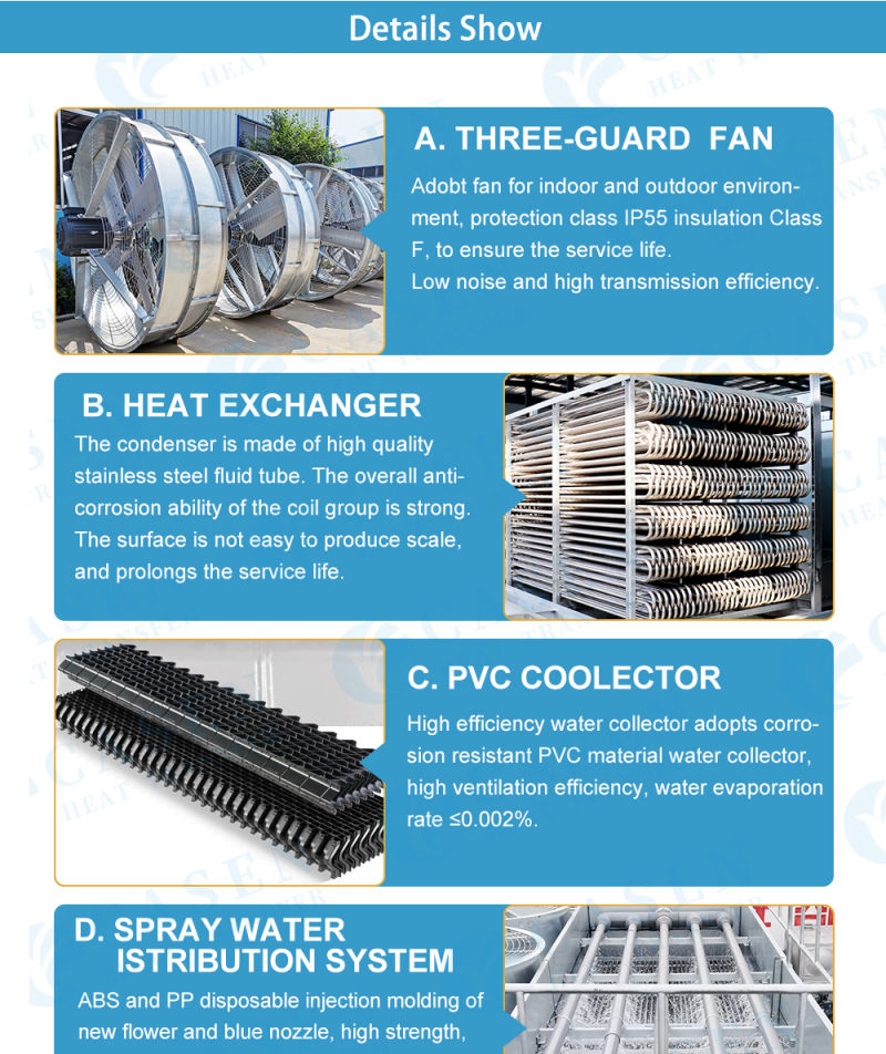 Energy Saving Steel Stainless Counter -Flow Closed Circuit Cooling Tower