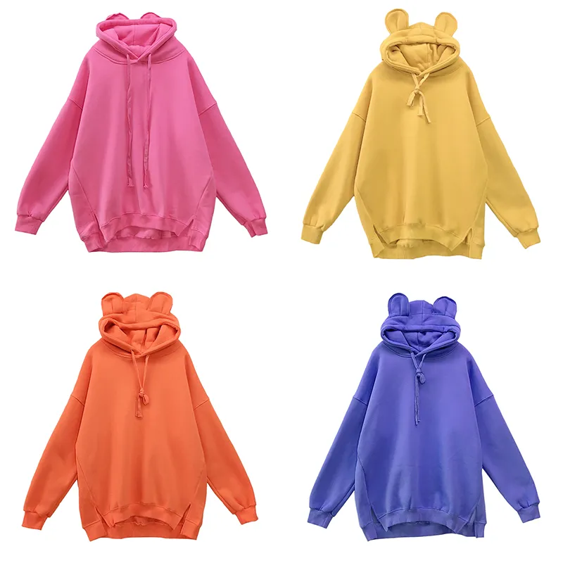 New Style Plus Size Clothing Rabbit Ears Long Warm Hoodies