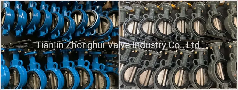 Handwheel NBR EPDM Viton Seat Wafer Butterfly Valve