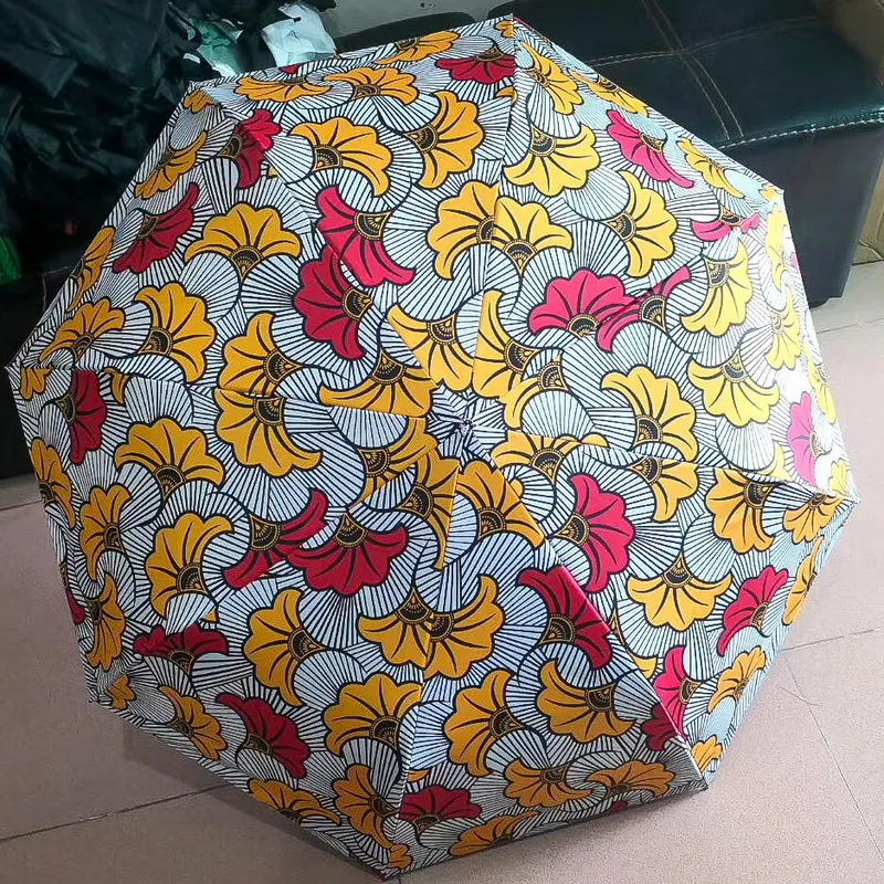 New Folding Umbrella African Print Portable Umbrellas Custom Self-Opening Umbrella