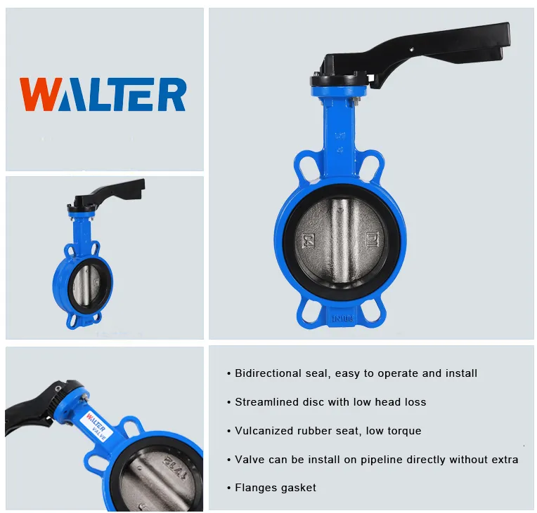 Pn16 Manual Hand Operated EPDM Seat Wafer Butterfly Valve