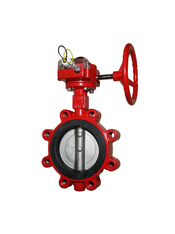 Fire Alarm Red Color Gearbox Butterfly Valve