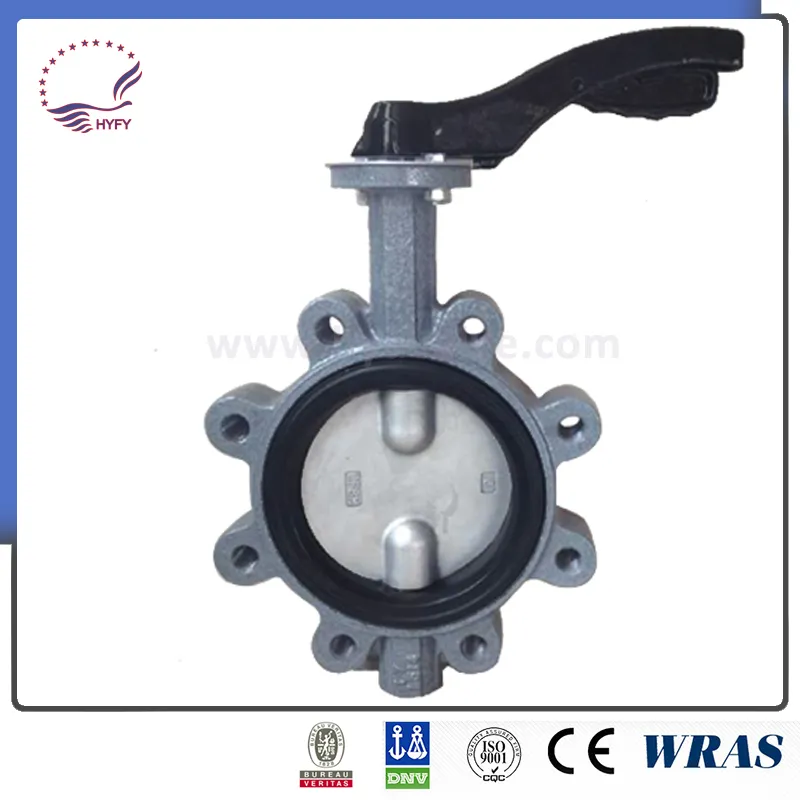 Ce Approved Cast Iron Lug Type Butterfly Valve with Hanglever