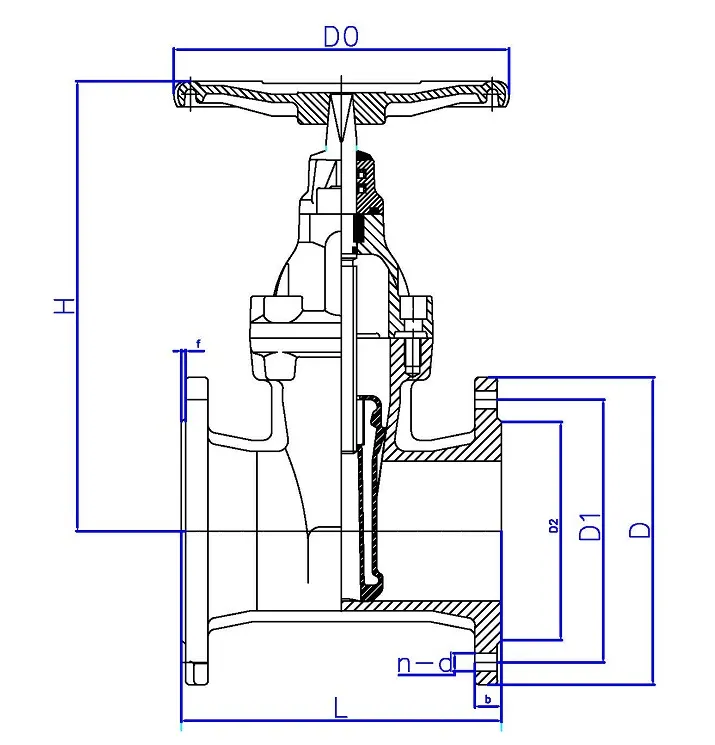 DIN F5 Ductile Iron Resilient Seated Gate Valve