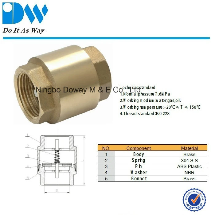 Cw625n Brass Foot Check Valve