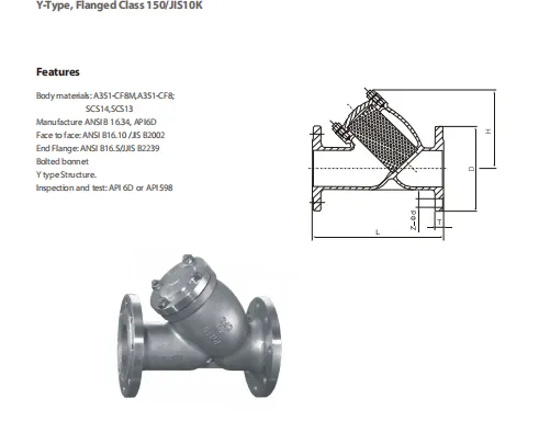 Standard Stainless Steel Y-Type Filter 304 316valve Body