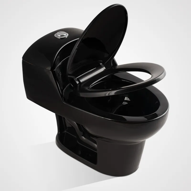 Chaozhou Factory Black Color S-Trap One Piece Toilet for Panama