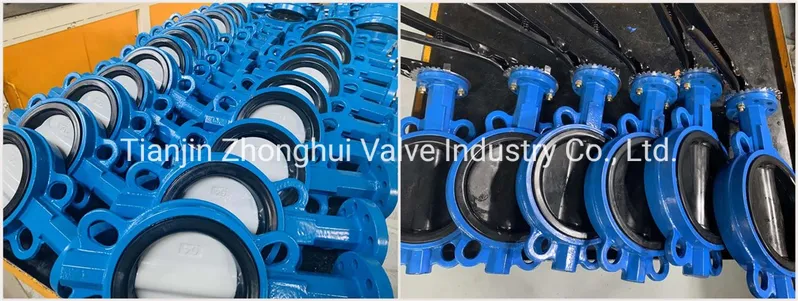 Handwheel NBR EPDM Viton Seat Wafer Butterfly Valve