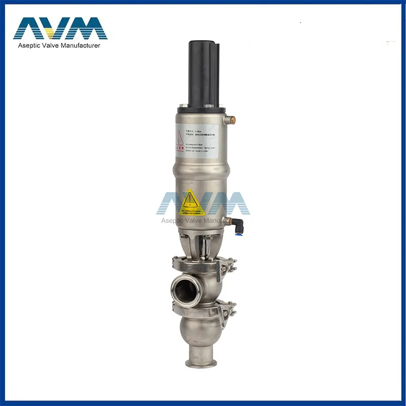 Stainless Steel Sanitary Pneumatic Stop Reversing Valve