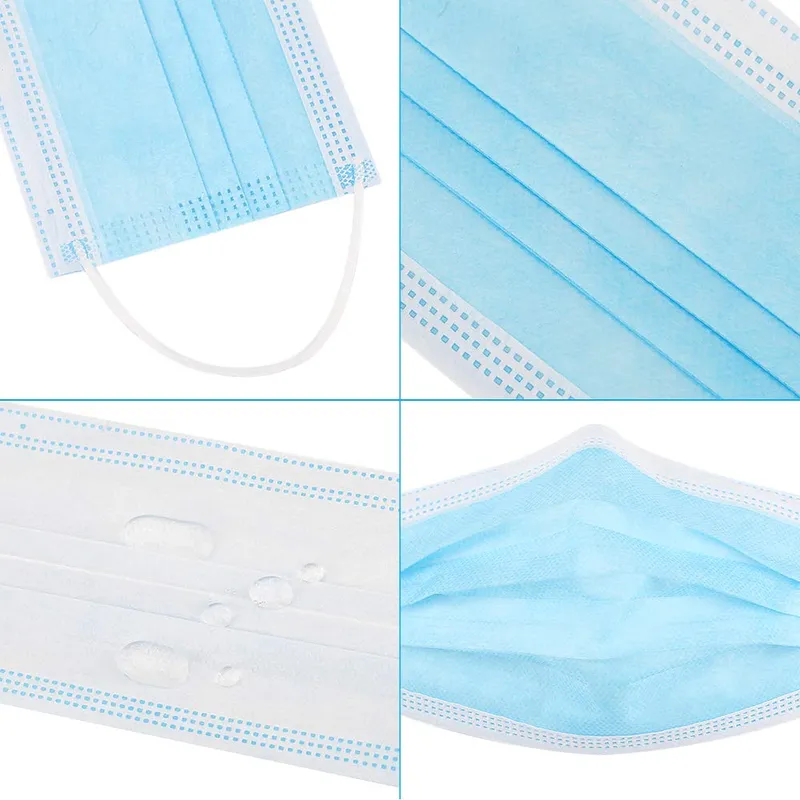 Disposable Face Protective Masks with 3ply Elastic Ear Loops Comfort