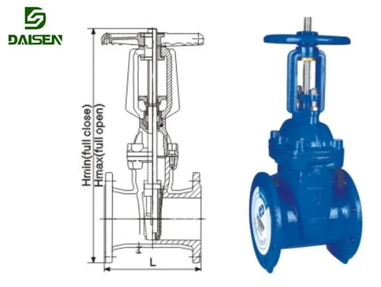 Pressure Valve Pn10/16 Rising Stem Resilient Seat Gate Valve