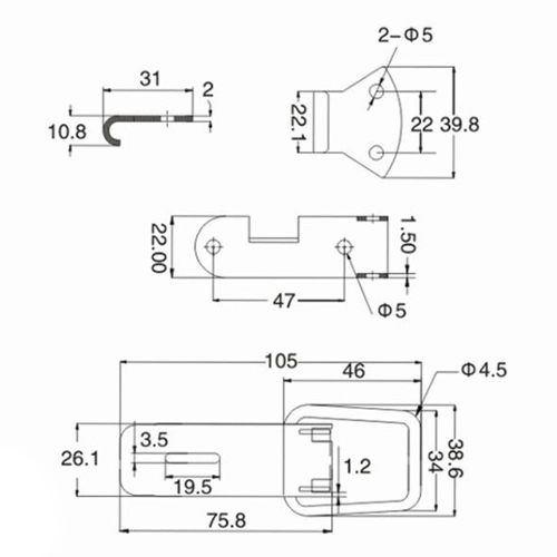 Toggle Case Latch Draw Catches Trunk Snap Catch Latch