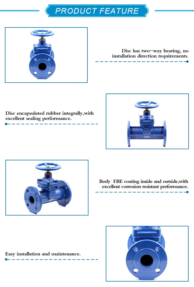 DIN F5 Ductile Iron Resilient Seated Gate Valve