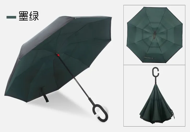 Custom Logo Advertising Umbrella Hands-Free Umbrella Double-Layer Reverse Umbrella