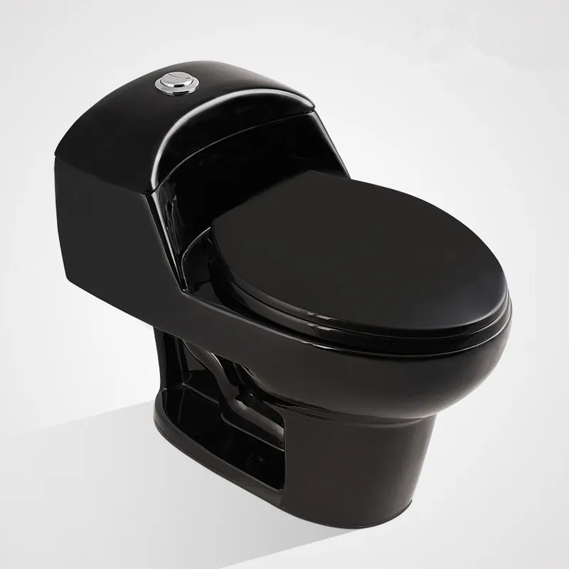 Chaozhou Factory Black Color S-Trap One Piece Toilet for Panama