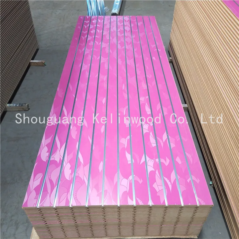 18mm Melamine Slotted MDF, Slats Wall, Grooved MDF for Wall Decoration