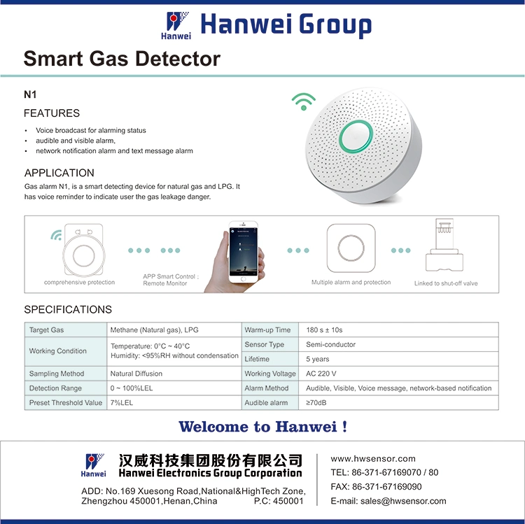 Airradio Wireless Smart Methane Gas Alarm with Gas Shut-off Valve