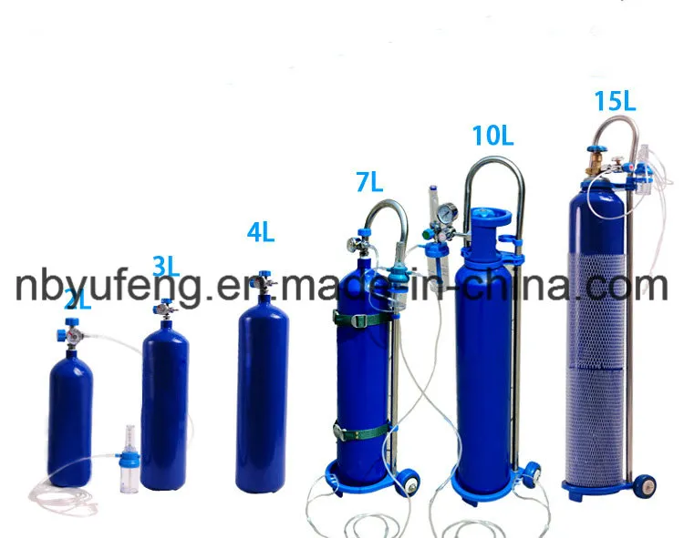 10L Oxygen Steel Cylinder with Valves and Caps