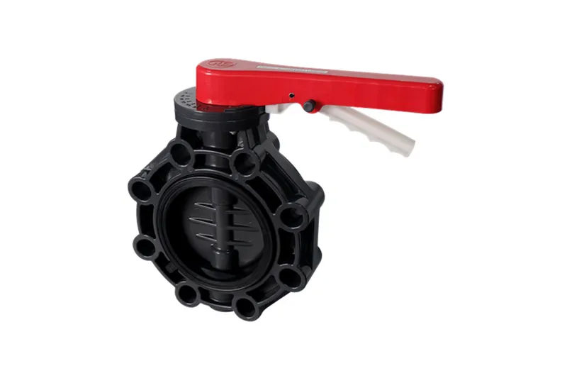 High Performance Dark Grey Plastic UPVC Wafer Type Butterfly Valve