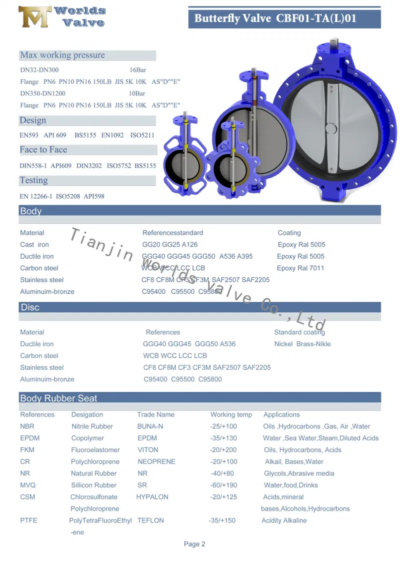 Stainless Steel Ss Body and Disc Wafer Lugged Butterfly Valves