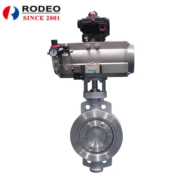 Wafer Stainless Steel Double Triple Offset Pneumatic Butterfly Valve