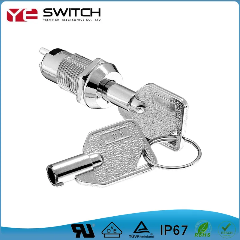 Latched Momentary Durable Standard Lug Key Lock Switch Supplier