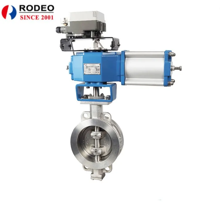 Wafer Stainless Steel Double Triple Offset Pneumatic Butterfly Valve