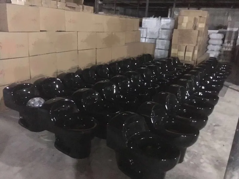 Chaozhou Factory Black Color S-Trap One Piece Toilet for Panama