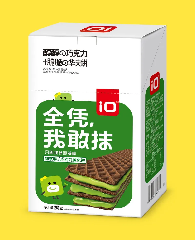 180g Wafer Sticker Chocolate Wafer Biscuit Matcha Flavor Wafer