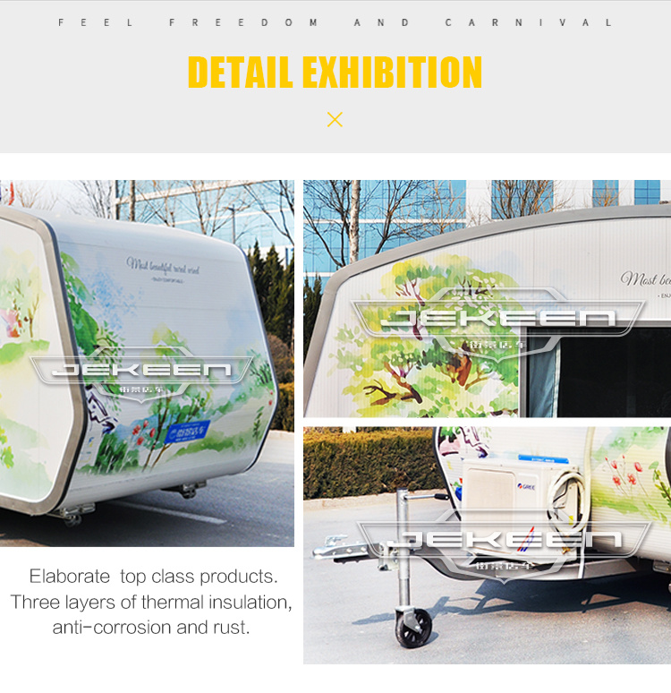 Jekeen Travel Trailer Car-Trailer Travel Caravan RV - Focus