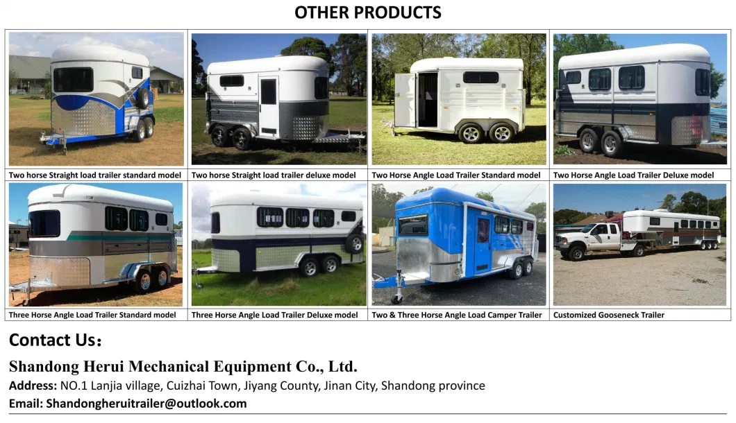 High Quality 2 Horse Square Front Camping Trailer