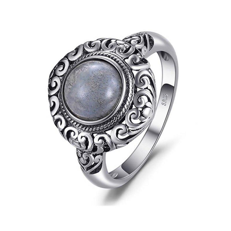 Vintage 925 Sterling Silver Tibetan Pendant Carved Pendant Labradorite Pendant