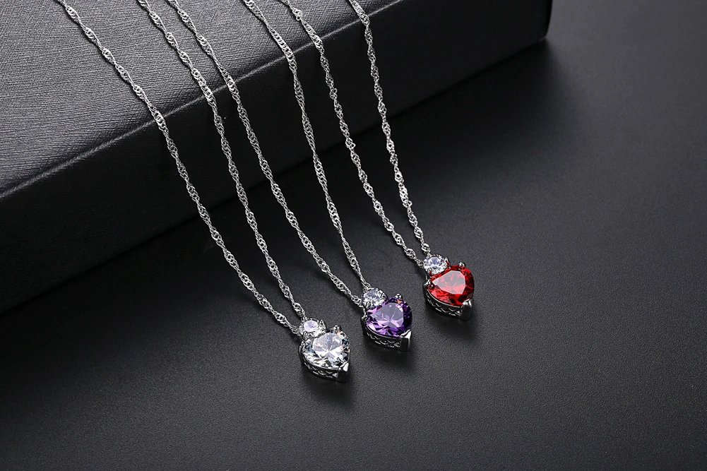 Platinüberiertes Rotes Herz Liebe Anhänger Ketten Neueste Schmuck Hoch Qualität