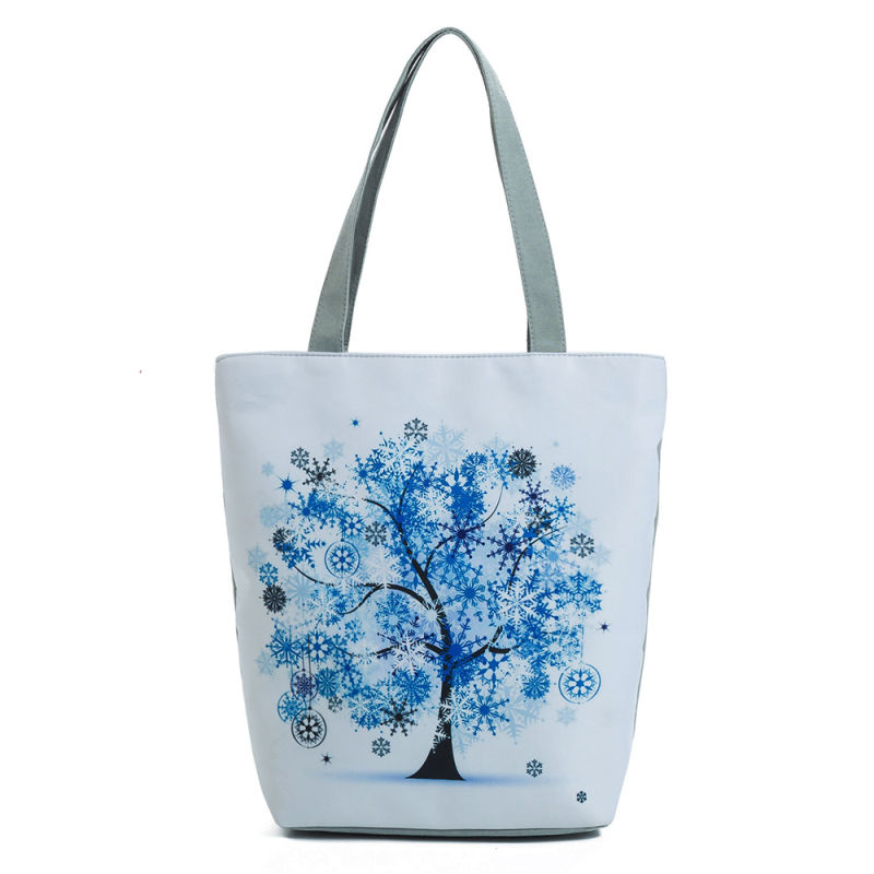 Painted Handbag Canvas Fashion Travel Tote Beach Bag for Ladies
