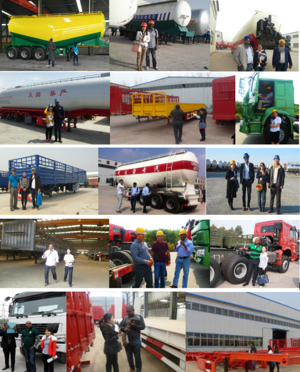 3 Axles 40FT Container Trailer, Hydraulic Flatbed Tipper Container Trailer