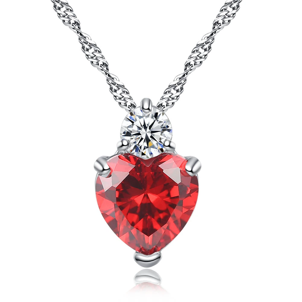 Platinüberiertes Rotes Herz Liebe Anhänger Ketten Neueste Schmuck Hoch Qualität