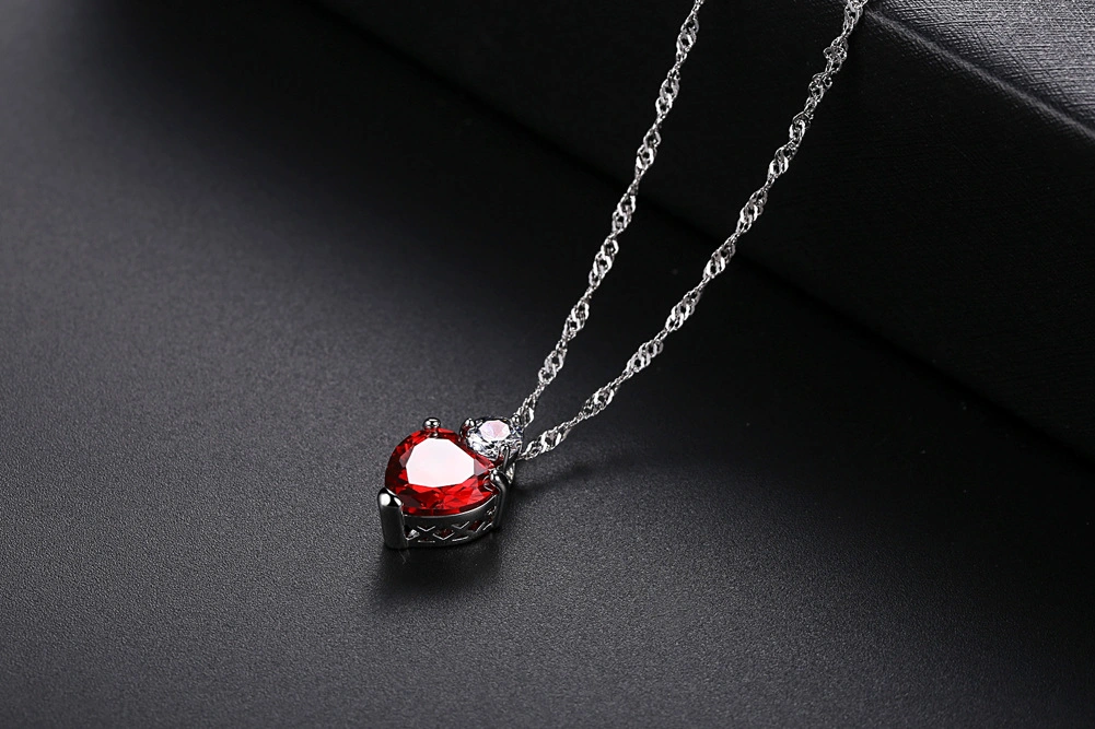 Platinüberiertes Rotes Herz Liebe Anhänger Ketten Neueste Schmuck Hoch Qualität