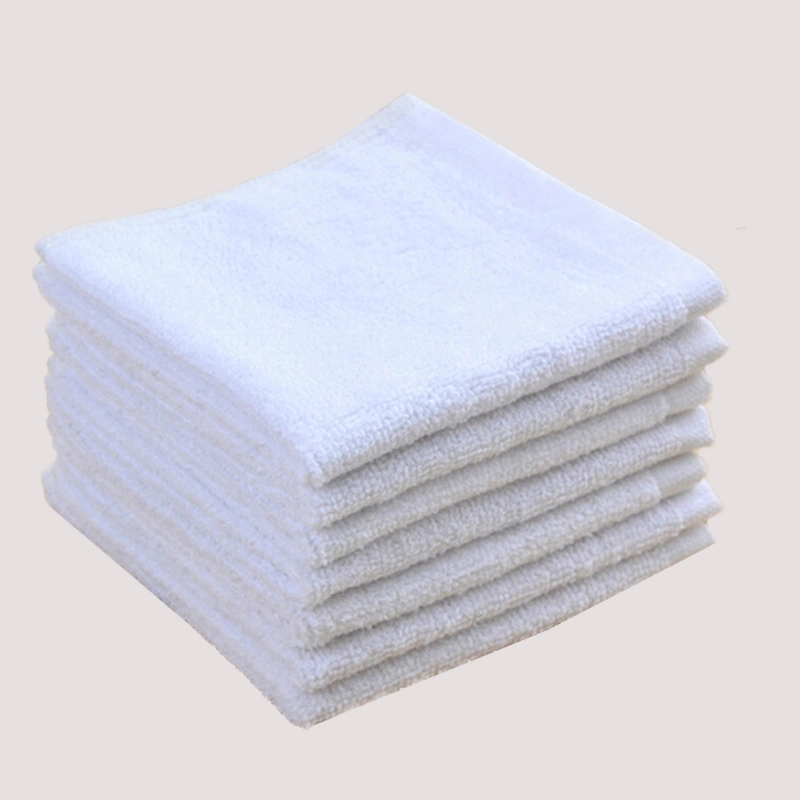 Disposable Bath Face Travel Hotel Towel, 100% Cotton White Towel with Embroidery