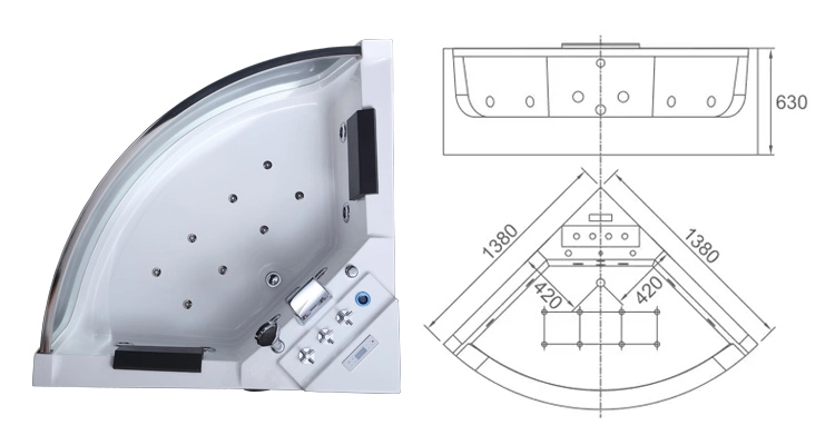 Woma Hot Sell Hydromassage Jetted Jacuzzi SPA Whirlpool Bathtub (Q322N)