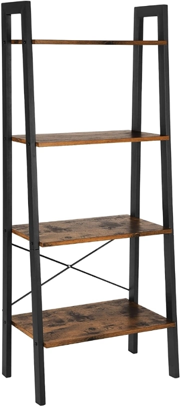 Industrial Design Bookcase 4 Tier Ladder Shelf