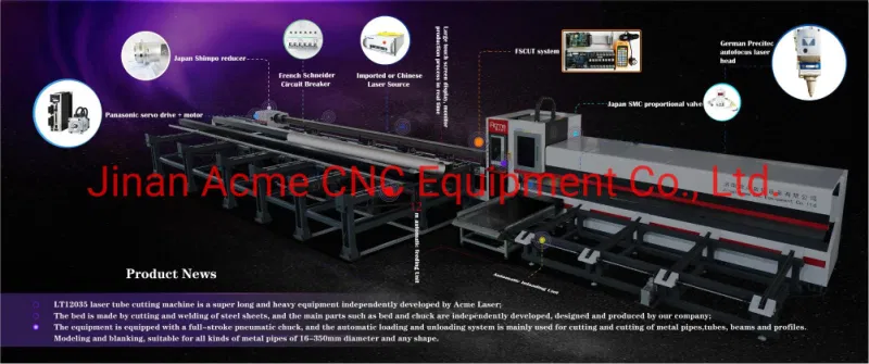 2000W Metal Tube Metal Pipe Fiber Laser Cutting Machine 6020