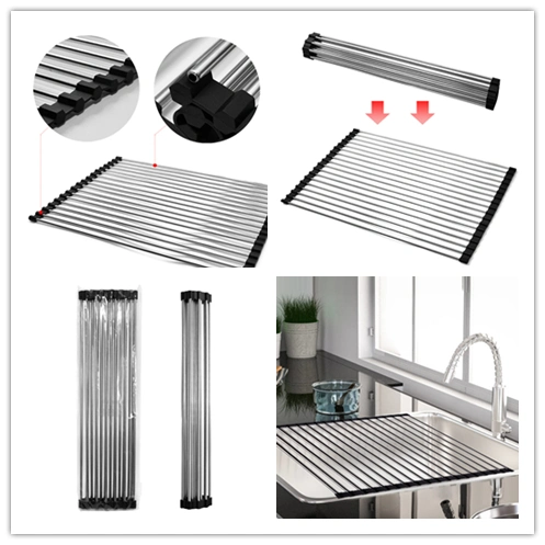 Cheapest Kitchen Rolling up Silicone Dish Rack