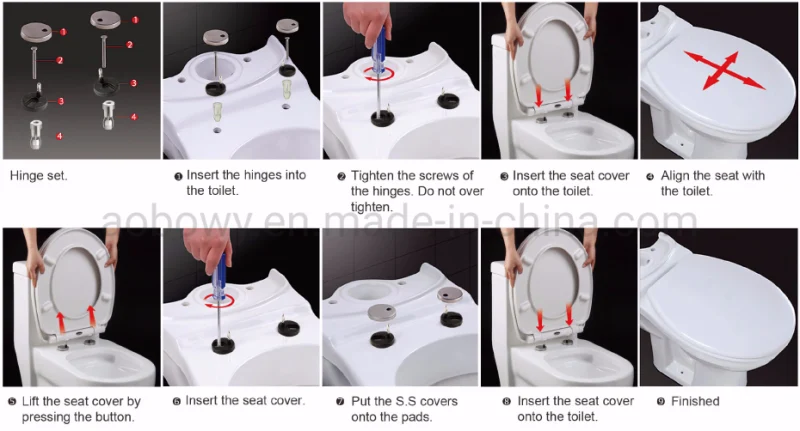 Au108/Slow-Close Quick Realse Toilet Seat/Plastic Toilet Seat/UF Toilet Seat