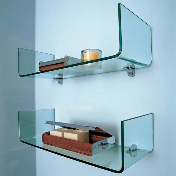 Tempered Clear Glass Bathroom Shower Glass Shelf Glass