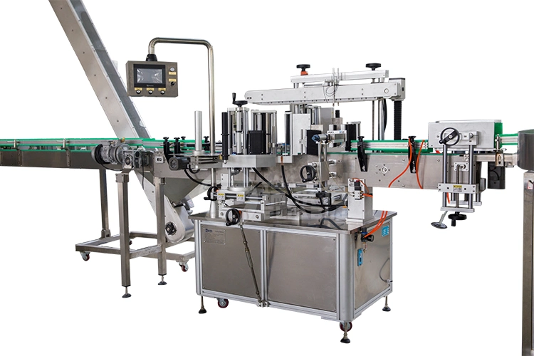 Two Sides Self Adhesive Labeler / Sticker Labeling Machine for Flat Bottle