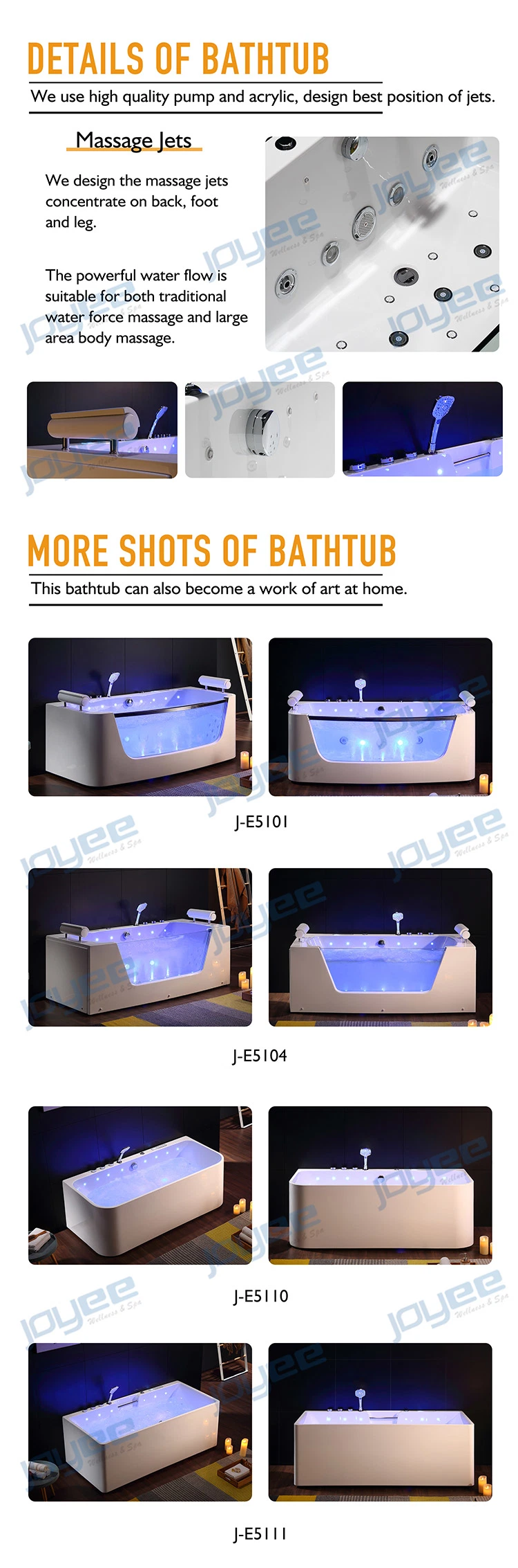 1 Person Massage Bathtub Indoor Hot Tub Jacuzzi SPA Tub