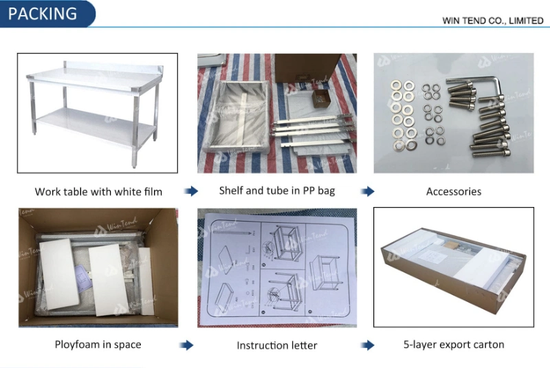 Stainless Steel 1 Layer Extra Shelf for Kitchen Work Table Bench