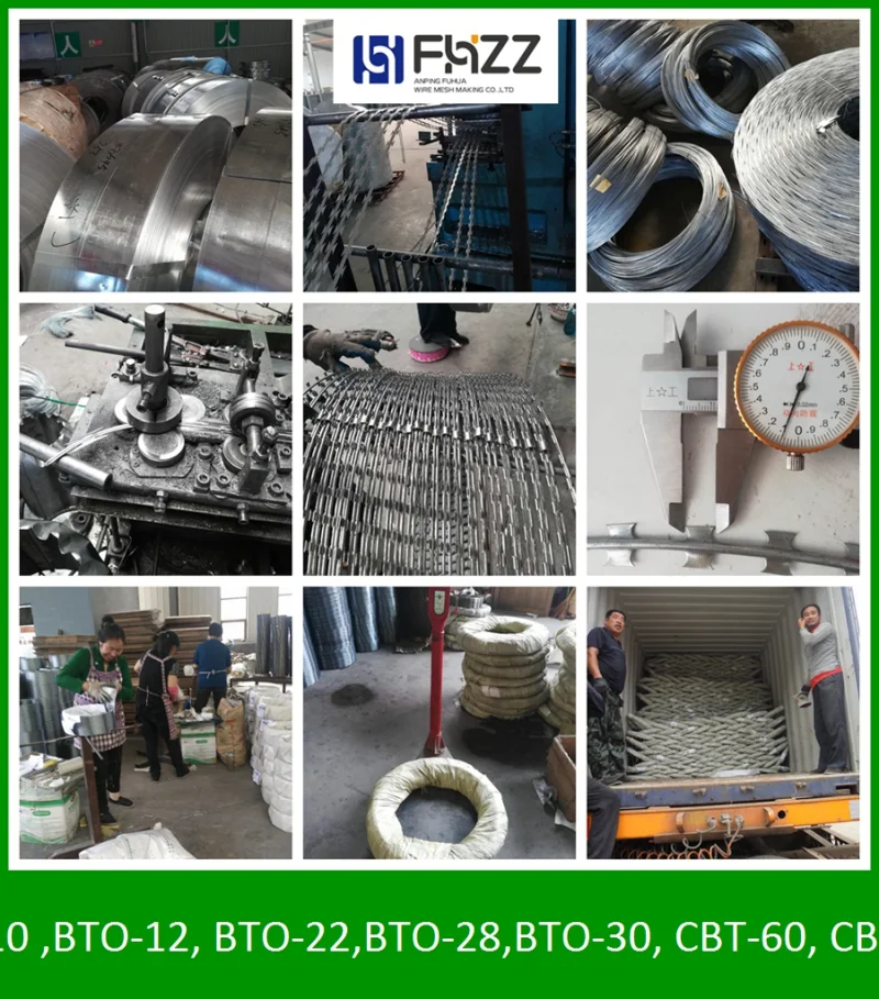 Galvanized Wire Mesh Concertina Security Razor Wire Fence