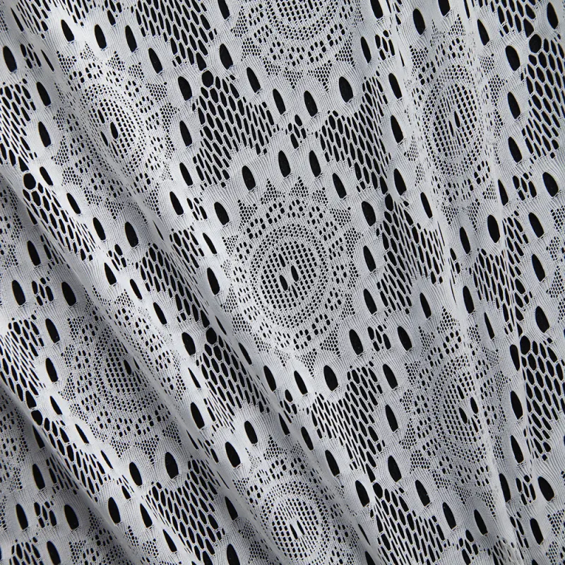Elegant Chic Ivory White Sequin Embroidery Girl Dress Lace Fabric